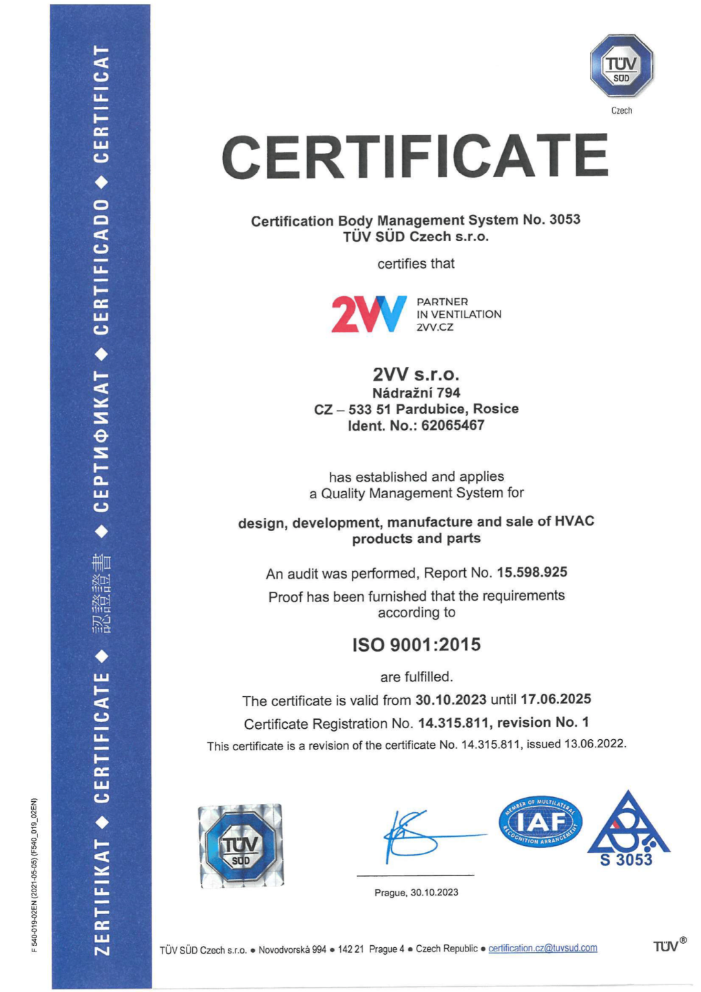 Certificate ISO 9001